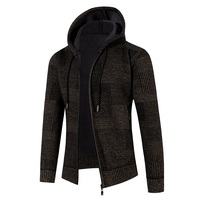 Nowe męskie swetry rozpinane zimowe ciepłe bluzy z kapturem swetry męskie przyczynowe swetry bluzy kurtki płaszcze męskie kardigany z dzianiny 5